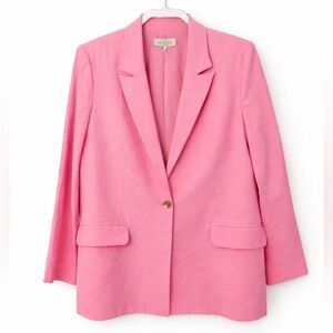 Wayf Pink Single-Button Notched-Lapel Blazer